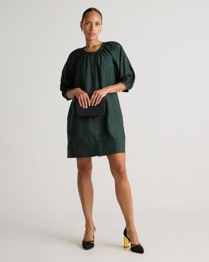 Quince 100% Silk Twill Button Front Mini Dress - Multicolor