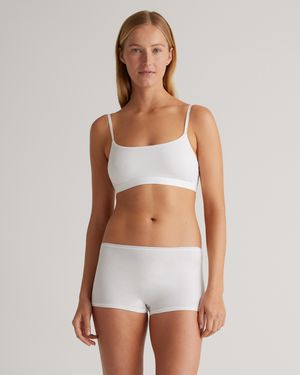 Quince Scoop Bralette, Organic Cotton - White