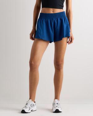 Quince High-Rise Glide Running Shorts, Recycled Polyester - Blue