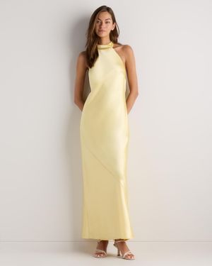 Quince Catalina Stretch Satin Dress, Recycled Polyester - Natural