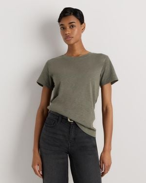 Quince Slub Crewneck Tee, Organic Cotton - Green