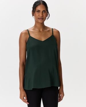 Quince Washable Stretch Silk V-Neck Maternity Cami, Mulberry Silk - Green