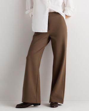 Quince Ultra-Stretch Ponte Trouser, Rayon - Brown