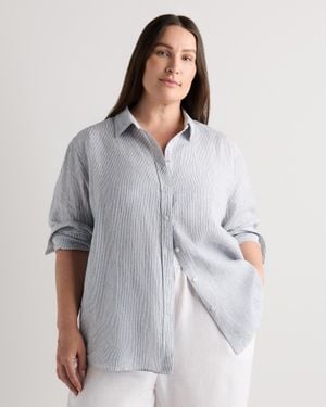 Quince 100% European Linen Long Sleeve Shirt - Gray