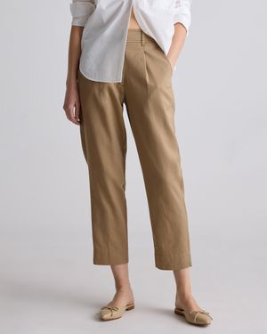 Quince Drapey Twill Tapered Trouser, Tencel - Natural