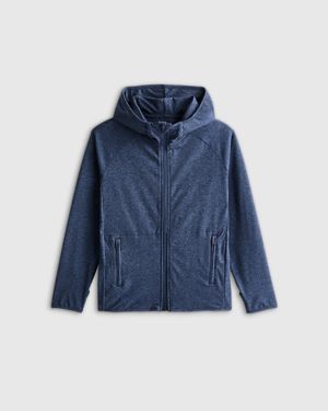 Quince Flowknit Full Zip Hoodie, Recycled Polyester - Blue