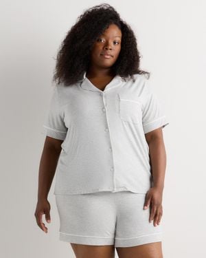 Quince Bamboo Jersey Short Sleeve Pajama Set - White
