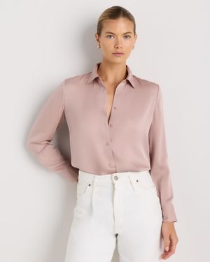 Quince Washable Stretch Silk Blouse - Natural