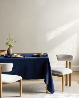 Quince Tablecloth, Organic Cotton - Blue
