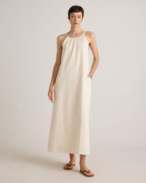 Quince Gauze Sleeveless Maxi Dress, Organic Cotton - Natural