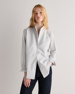 Quince Oxford Stand Collar Shirt, Organic Cotton - White