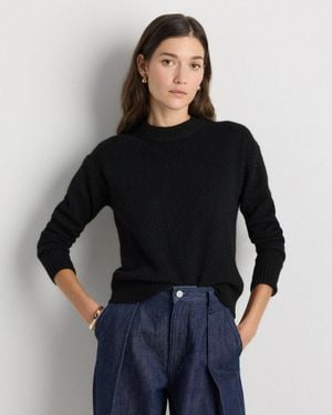 Quince 100% Yak Wool Diamond Stitch Crew - Black