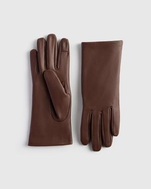 Quince Silk Lined Leather Glove - Brown