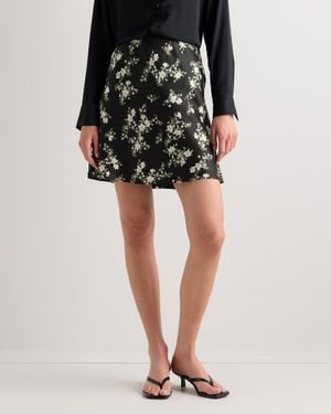 Quince Mini Skirt, Mulberry Silk - Black