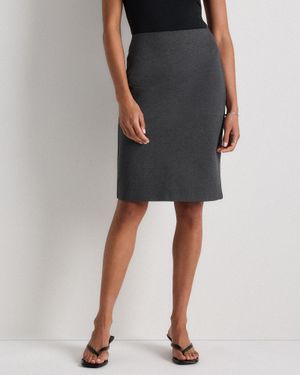Quince Ultra-Stretch Ponte Pencil Skirt, Rayon - Black
