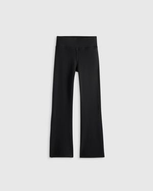 Quince Girls Ultra-Form High Rise Flare Pant, Nylon/Spandex - Black