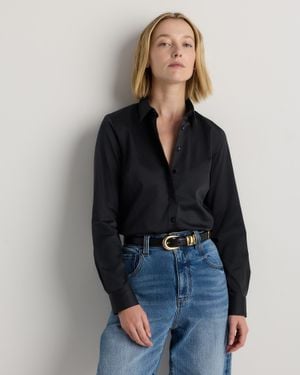 Quince Organic Stretch Cotton Tailored Shirt, Organic Cotton - Blue