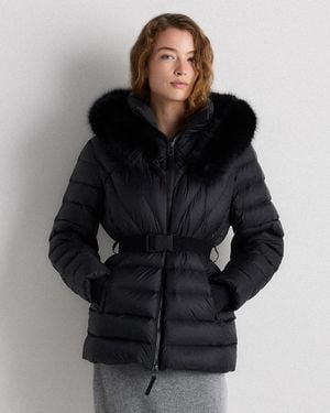Quince Responsible Down Belted Puffer Coat, Recycled Polyester - Black