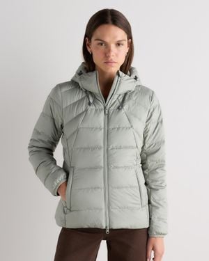 Quince Lightweight Down Packable Puffer Hooded Jacket, Recycled Polyester - Gray