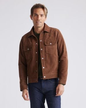 Quince Italian Suede Trucker Jacket, Suede Leather - Brown