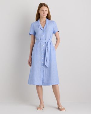 knee length dresses for ladies Button Down Dress *New! – Linen Woman main image 1