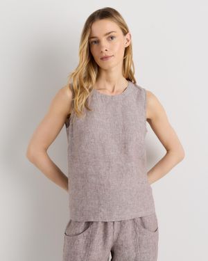 Quince 100% European Linen Tank Top - Green