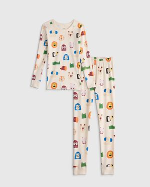Quince Long Sleeve And Pants Pajama Set, Organic Cotton - White