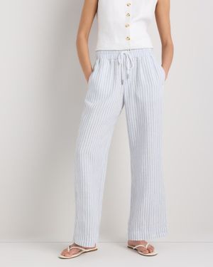 Quince 100% European Linen Wide Leg Pants - White