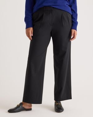Quince Italian Wool Pleated Trouser - Blue