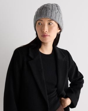 Quince Mongolian Cashmere Cable Knit Beanie - Black