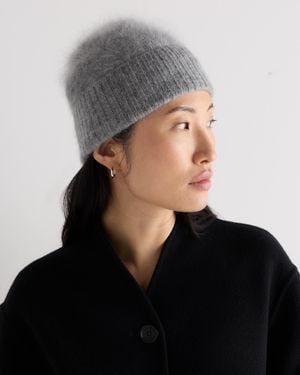 Quince Brushed Cashmere Beanie - Black