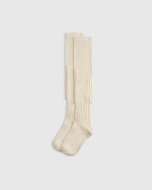 Quince Rib Tights, Organic Cotton - White