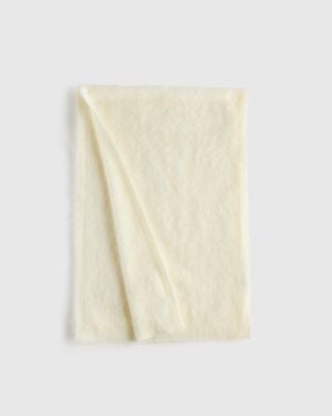 Quince Brushed Cashmere Scarf - White