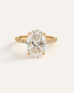 Quince Lab Grown Diamond Oval Pave Trellis Cathedral Engagement Ring 5Ct - Natural