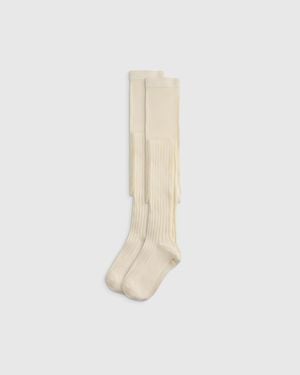 Quince Rib Tights, Organic Cotton - White