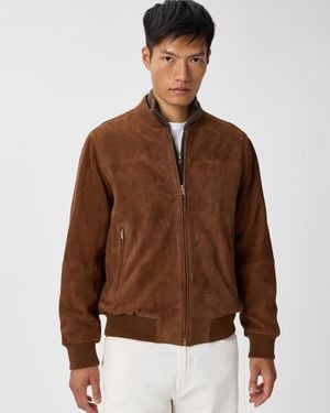Quince 100% Suede Bomber Jacket, Suede Leather - Brown