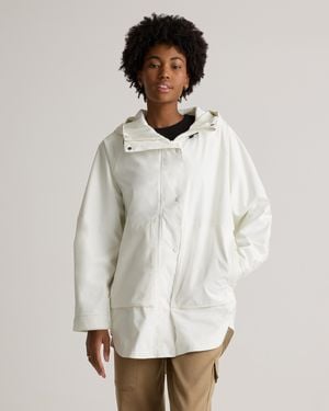 Quince Weatherproof Oversized Rain Jacket, Polyester/Recycled Polyester Blend - White