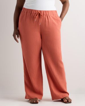 Quince Gauze Straight Leg Pants, Organic Cotton - Red