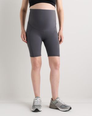 Quince Ultra-Form Maternity Pocket Bike Short 9 Inch - Gray