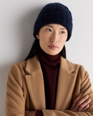Quince Mongolian Cashmere Cable Knit Beanie - Blue