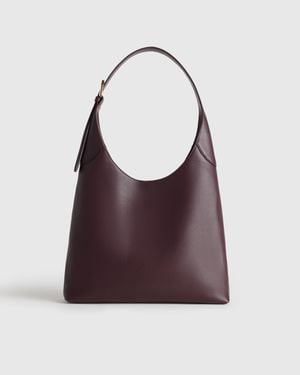 Quince Demi Large Shoulder Bag, Leather - Purple