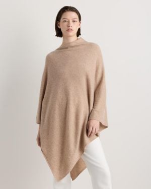 Quince Mongolian Cashmere Poncho - Natural