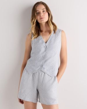 Quince 100% European Linen Vest - Gray