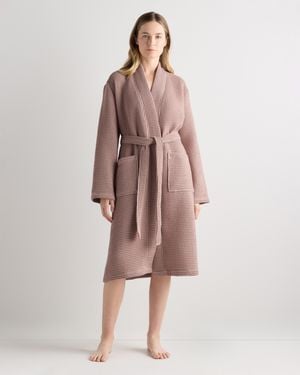 Quince Organic Turkish Waffle Robe, Cotton - Pink