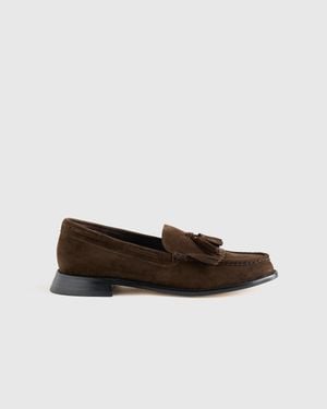Quince Italian Leather Tassel Loafer - White