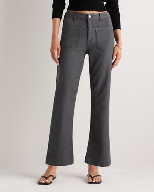 Quince French Terry Wide Leg Pants, Cotton - Black