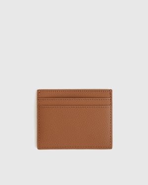 Quince Italian Leather Slim Card Case - Brown