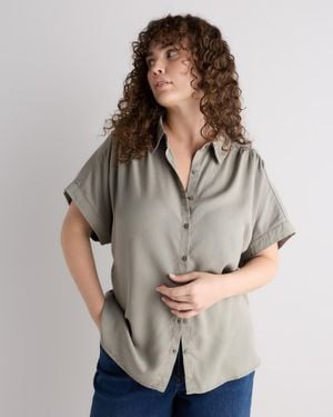 Quince Vintage Wash Tencel Camp Shirt - Gray