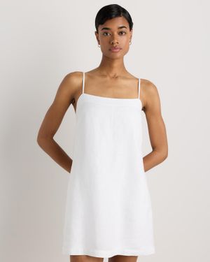 Quince 100% European Linen Mini Skort Dress - White