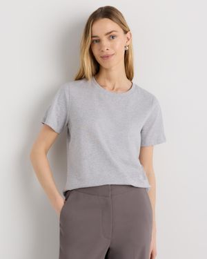 Quince Boxy Crewneck Tee, Organic Cotton - Gray